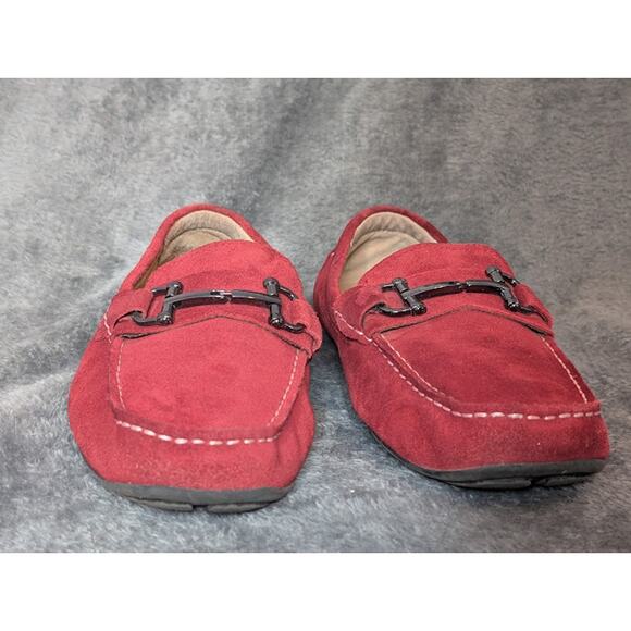 ALFANI JAMES Men’s Red Suede Loafers Classic Driving Moccasins Size 11 - Picture 4 of 11